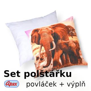 3D povláček na polštářek APEX - Slon - SET Polštářek s výplní + Povláček