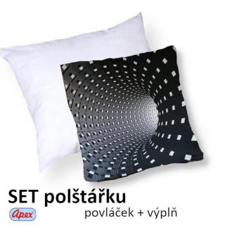 3D povláček na polštářek APEX - Tunel - Polštářek s výplní (100% PES  kuličkové duté vlákno)