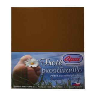 Froté prostěradlo APEX - Jednolůžko 90 x 200 cm - Hnědá