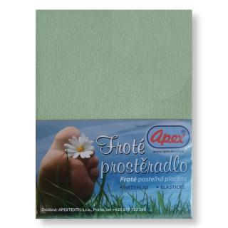 Froté prostěradlo APEX - Jednolůžko 90 x 200 cm - Světle zelená