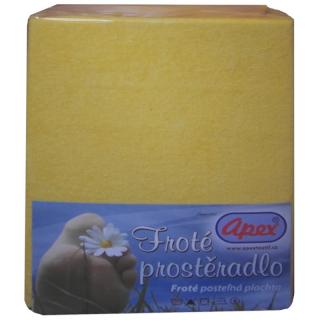 Froté prostěradlo APEX - Jednolůžko 90 x 200 cm - Žlutá