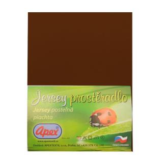 JERSEY prostěradlo APEX - Dětské 70 x 140 cm - Hnědá