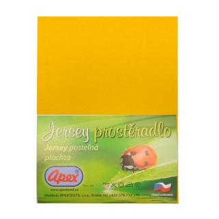 JERSEY prostěradlo APEX - Dětské 70 x 140 cm - Sytě žlutá
