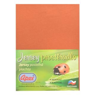 JERSEY prostěradlo APEX - Dvoulůžko 180 x 200 cm - Cihlová