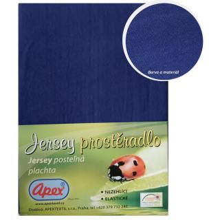 JERSEY prostěradlo APEX - Dvoulůžko 180 x 200 cm - Tmavě modrá