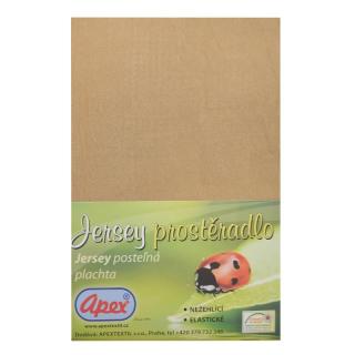JERSEY prostěradlo APEX - Jednolůžko 90 x 200 cm - Béžová
