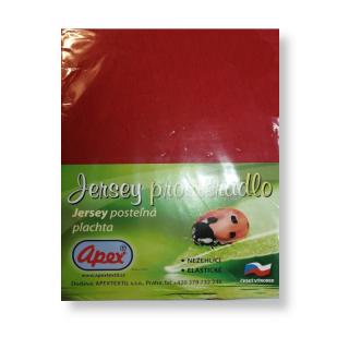 JERSEY prostěradlo APEX - Jednolůžko 90 x 200 cm - Červená