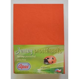 JERSEY prostěradlo APEX - Jednolůžko 90 x 200 cm - Cihlová