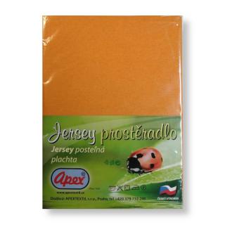 JERSEY prostěradlo APEX - Jednolůžko 90 x 200 cm - Oranžová
