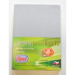 JERSEY prostěradlo APEX - Jednolůžko 90 x 200 cm - Světle šedá