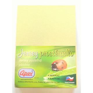 JERSEY prostěradlo APEX - Jednolůžko 90 x 200 cm - Světle žlutá