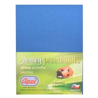 JERSEY prostěradlo APEX - Jednolůžko 90 x 200 cm - Tmavě modrá