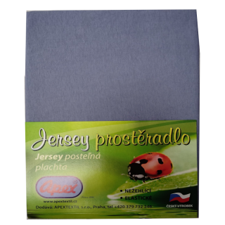JERSEY prostěradlo APEX - Jednolůžko 90 x 200 cm - Tmavě šedá