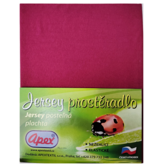 JERSEY prostěradlo APEX - Jednolůžko 90 x 200 cm - Vínová
