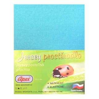 JERSEY prostěradlo APEX - UNI 140 x 200 cm - Tyrkys