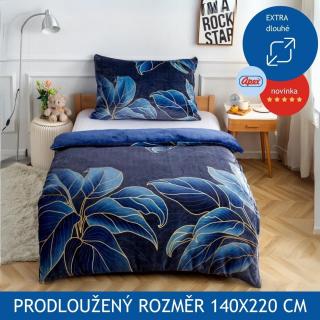 Prodloužené povlečení APEX Mikroplyš Flanel - Fend modrý