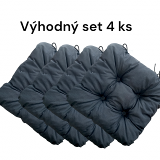 Prošívaný sedák APEX Bamberk - Antracit - Výhodná sada - 4 ks