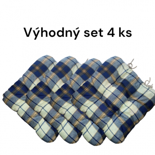 Prošívaný sedák APEX Bamberk - Modrobéžový - Výhodná sada - 4 ks
