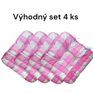 Prošívaný sedák APEX Bamberk - Růžové kostky - Výhodná sada - 4 ks