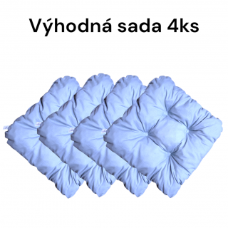 Prošívaný sedák APEX Bamberk - Světle modrý - Výhodná sada - 4 ks