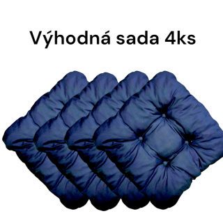 Prošívaný sedák APEX Bamberk - Tmavě modrý - Výhodná sada - 4 ks