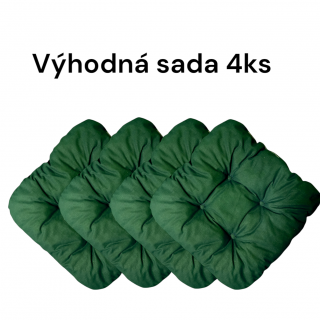 Prošívaný sedák APEX Bamberk - Tmavě zelený - Výhodná sada - 4 ks