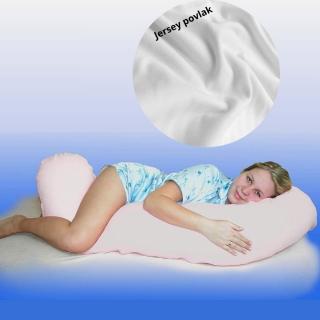 Relaxační polštář APEX ve tvaru L - MAMUT s jersey povlakem - Bílá