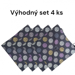 Sedák APEX Bombay s centrálním proševem - Černá kolečka - Výhodná sada - 4 ks