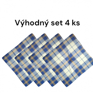 Sedák APEX Bombay s centrálním proševem - Modrobéžový - Výhodná sada - 4 ks