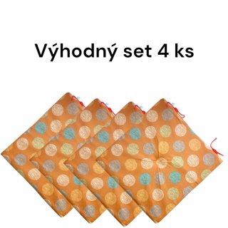 Sedák APEX Bombay s centrálním proševem - Oranžová kolečka - Výhodná sada - 4 ks