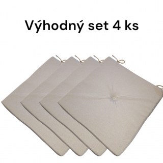 Sedák APEX Bombay s nepropustným povlakem - Béžová mikromříž - Výhodná sada - 4 ks