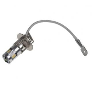 LED AUTOŽÁROVKA S PATICÍ H3 4SMD SAMSUNG + 3W OSRAM 2 KS (LED H3 bílá, 12V, 4SMD Samsung + 3W Osram 2 KS)