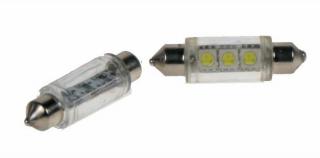 LED SUFIT (39MM) BÍLÁ, 12V, 3LED/3SMD 2 KS (LED žárovka s paticí sufit 2 ks)