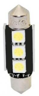 LED SUFIT (39MM) BÍLÁ, 12V, 3LED/3SMD 2 KS (Náhradní LED žárovka s paticí sufit - BALENÍ 2KS)