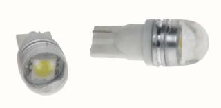 LED žárovka 12V T10 bílá, 1LED/3SMD s čočkou 2 KS (LED žárovka 12V T10 2ks)