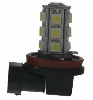 LED ŽÁROVKA S PATICÍ H11 BÍLÁ (LED H11 bílá, 12V, 18LED/3SMD)