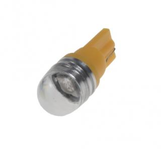 LED ŽÁROVKA S PATICÍ T10 ORANŽOVÁ 2 KS (LED T10 oranžová, 12V, 1LED/3SMD s čočkou)