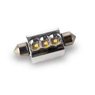 LED ŽÁROVKA SUFIT, 39mm, 400lm, CANBUS, BÍLÁ, 39SUFIT 3-400 2 KS (CANBUS LED žárovka s paticí sufit (39 mm), bílé světlo, 3 x LED, světelný tok 400lm 2 ks)