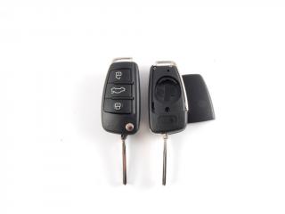 OBAL KLÍČE AUDI HU66 OVÁLNÝ (Tři tlačítka)