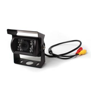 PARKOVACÍ KAMERA 12V/24V UNIVERZÁLNÍ BC UNI-06 (Parkovací kamera univerzální, 12V / 24V, bez vodících čar, úhel záběru 110°, s automatickým IR přísvitem, kovové tělo kamery.)