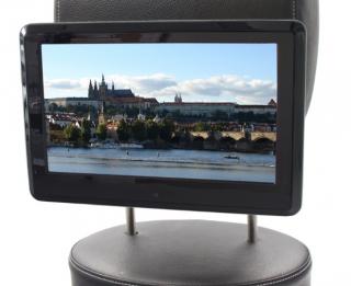 SD/USB/HDMI MONITOR 10,1" S DRŽÁKEM NA OPĚRKU, DOTYKOVÁ OBRAZOVKA, ČESKÉ MENU, ČERNÝ (Kvalitní LCD monitor 10,1" určený k montáži na opěrku, s MP5 přehrávačem, čtečkou micro SD karet, USB portem, HDMI vstupem)