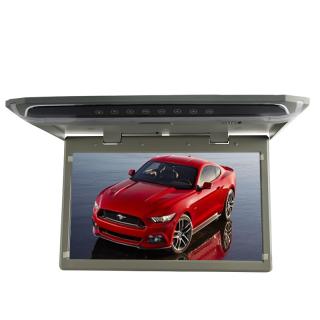 STROPNÍ LCD MONITOR 12,1" ŠEDÝ S HDMI/MICROSD/IR/FM, ULTRA TENKÝ (Kvalitní extrémně plochý stropní výklopný LED LCD monitor 12,1" s HDMI vstupem)