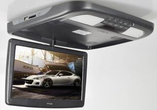 STROPNÍ MONITOR 11,6" ČERNÝ S DVD/SD/USB/HDMI (Stropní plochý, otočný, výklopný monitor 11,6" šedý, s DVD přehrávačem, čtečkou SD/MMC karet, USB portem)