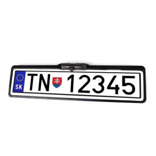 UNIVERZÁLNÍ PARKOVACÍ KAMERA V PODLOŽCE PRO EV. ČÍSLO BC PLATE (Parkovací kamera univerzální, integrovaná v podložce pod evidenční číslo, možnost nastavení sklonu kamery, úhel záběru 170°.)