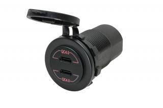 Adaptér 12/24V -> 2x USB-QC4 PD
