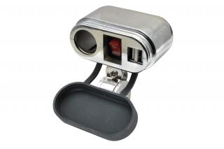 Napájecí modul 2x USB zásuvka + CL zásuvka