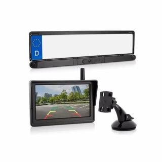 SET bezdrátový digitální kamerový systém + 2 senzory v SPZ se solárním napájením a monitorem 5"