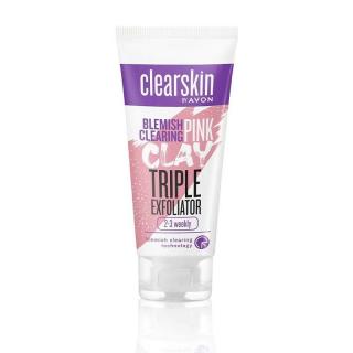 Čistící pleťový peeling proti akné s růžovým jílem - 75ml