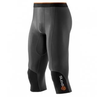 Kalhoty SKINS 3/4, pánské, kompresní, black/graphite/orange, Velikost XXL