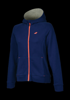Mikina Babolat Hood Sweat Core Estate, blue, dívčí, Velikost 140cm